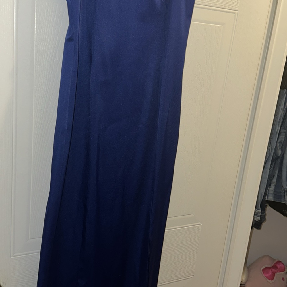 Elegant Royal Blue Satin Maxi Dress ‘Rampage’